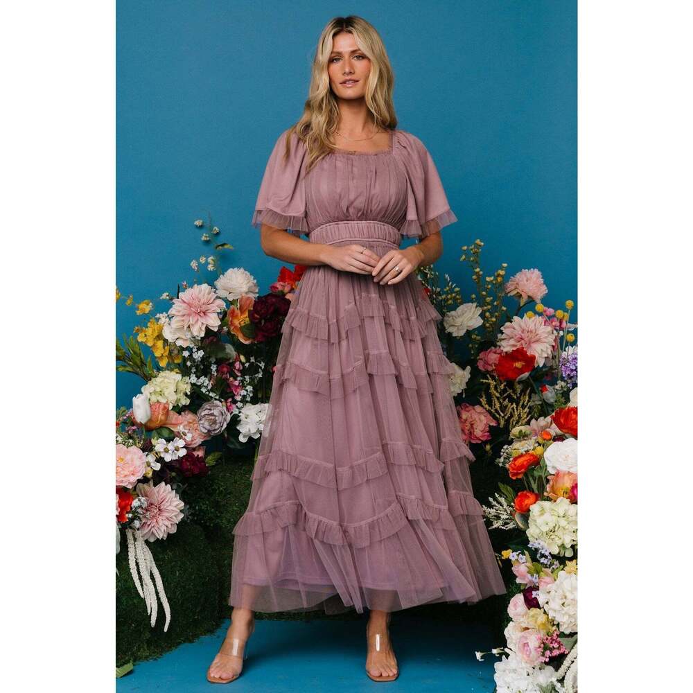 Baltic Born Magdalena Tulle Maxi Dress | Dusty Orchid Size MM